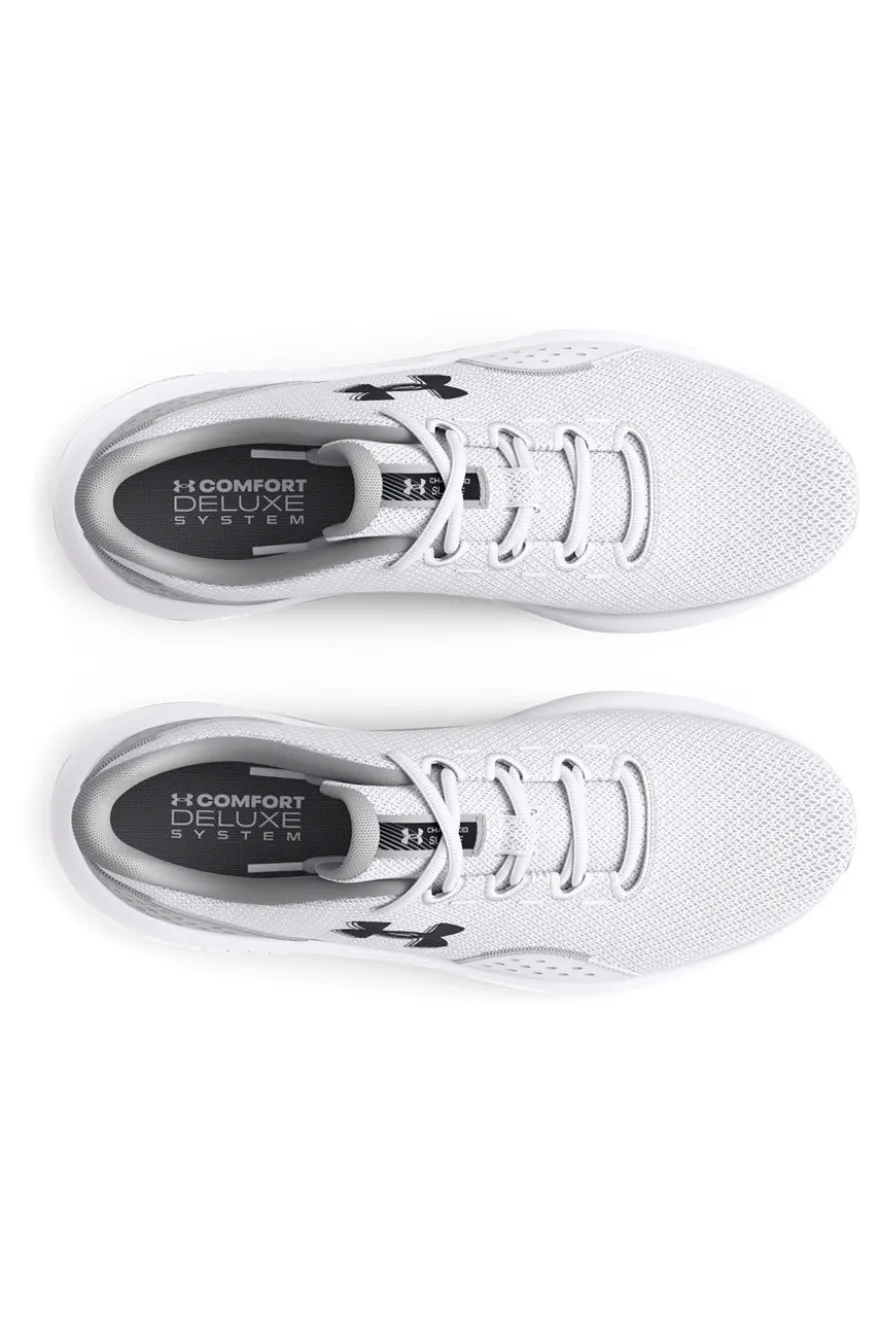 Scarpe da running bianco e grigio chiaro con mesh traspirante e Charged Cushioning Under armour Charged Surge 4