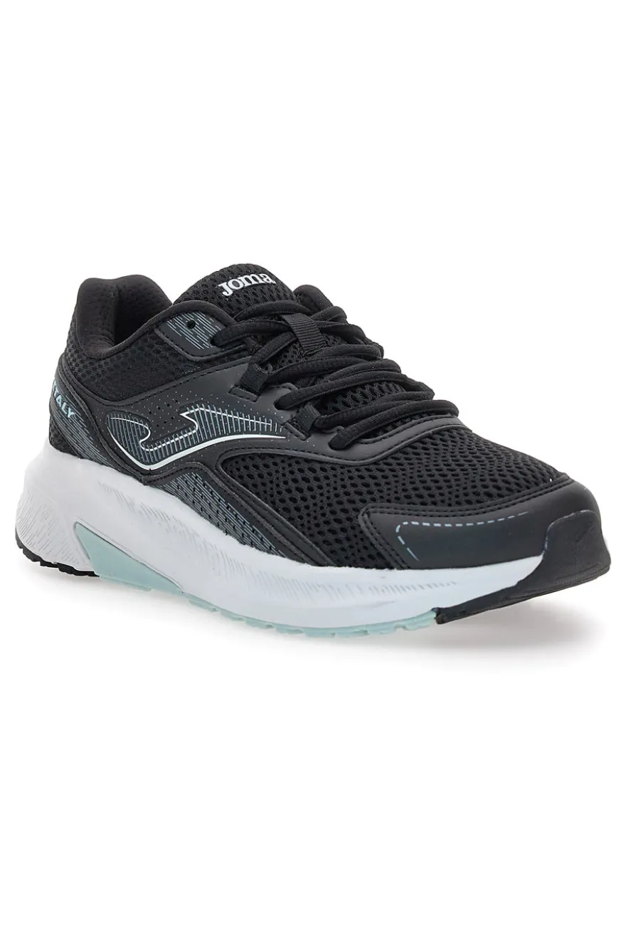 Scarpe da running nere in mesh con suola azzurra Joma Vitality Lady 2501