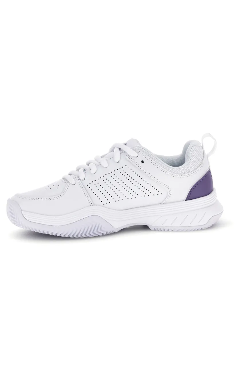 Scarpe da tennis bianche con inserti viola K-swiss Court Express 2 Clay