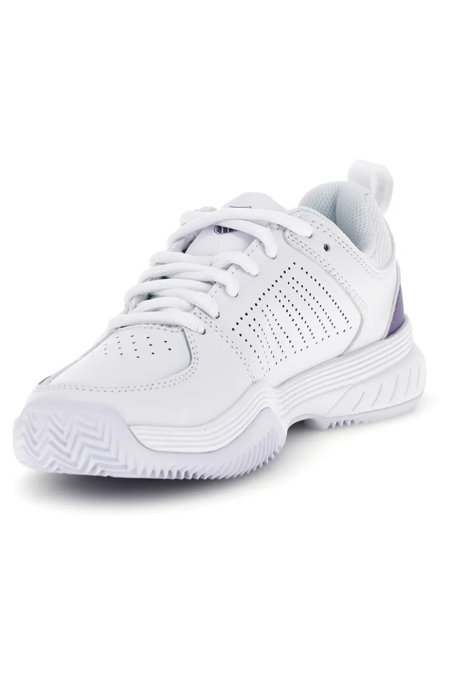 Scarpe da tennis bianche con inserti viola K-swiss Court Express 2 Clay
