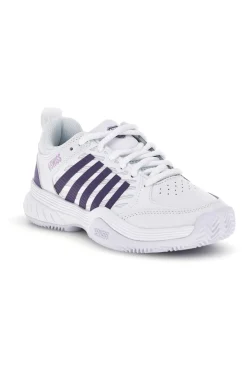 Scarpe da tennis bianche con inserti viola K-swiss Court Express 2 Clay