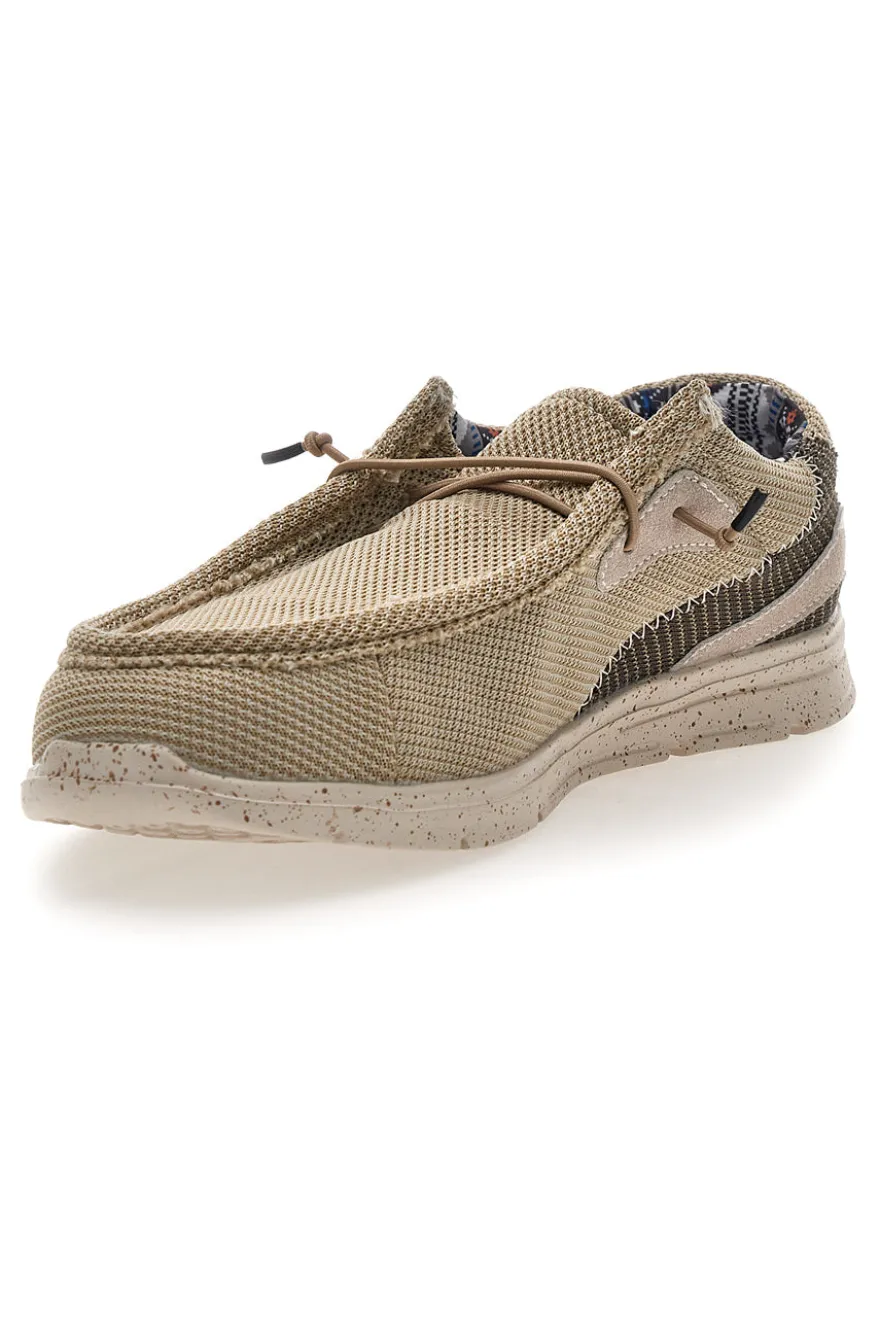 Scarpe da uomo casual beige in tessuto Sevenoaks PK6318A