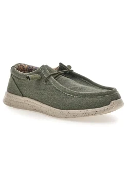 Scarpe da uomo casual verde in tessuto Sevenoaks PK1147O