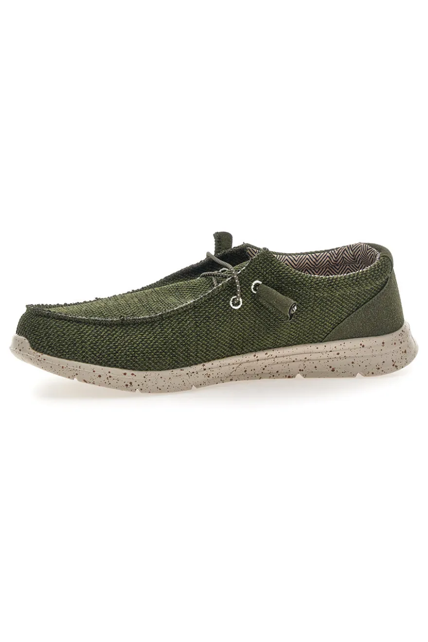 Scarpe da uomo casual verde in tessuto Sevenoaks PK1118I