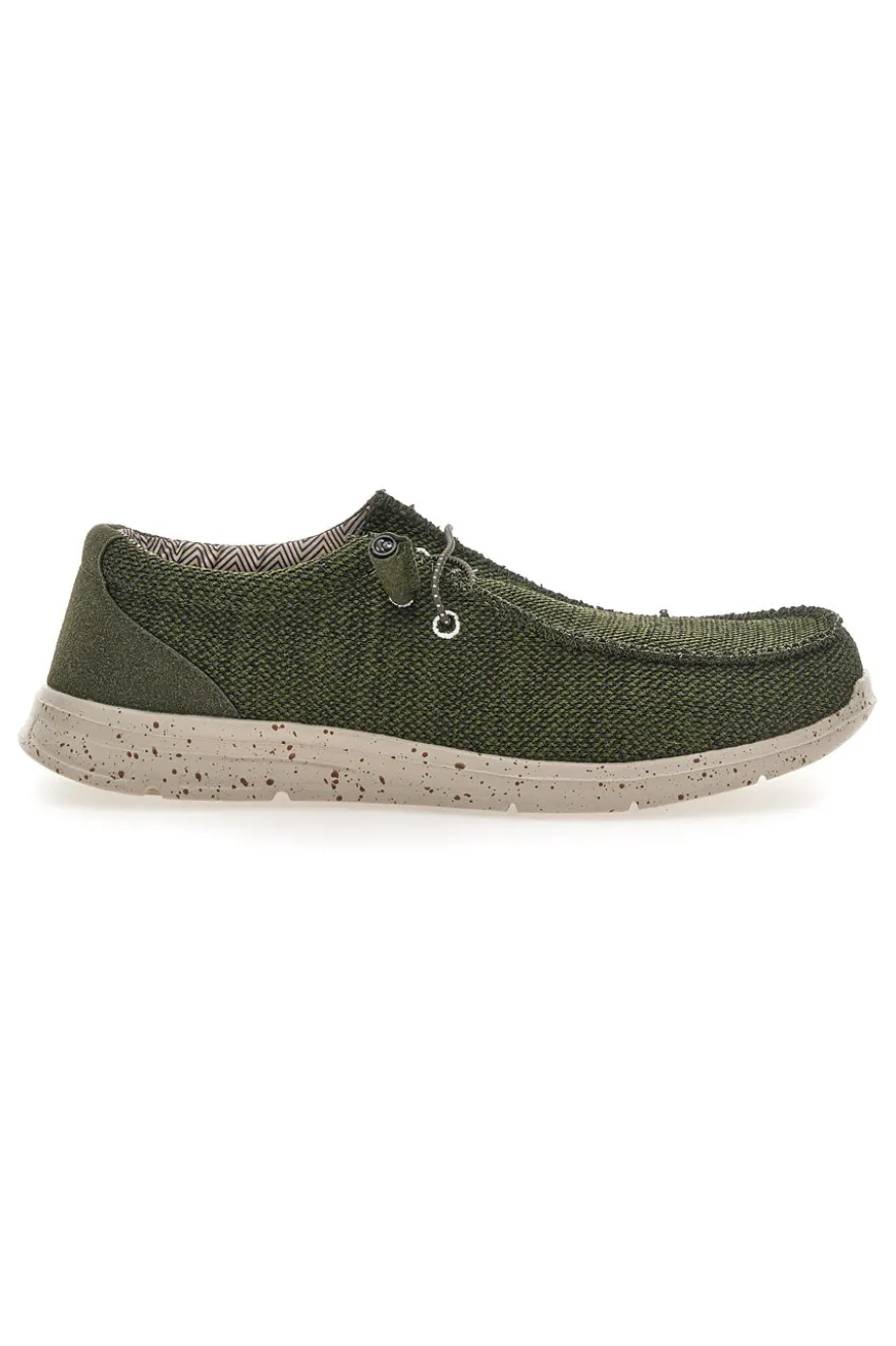 Scarpe da uomo casual verde in tessuto Sevenoaks PK1118I
