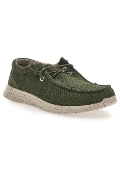 Scarpe da uomo casual verde in tessuto Sevenoaks PK1118I