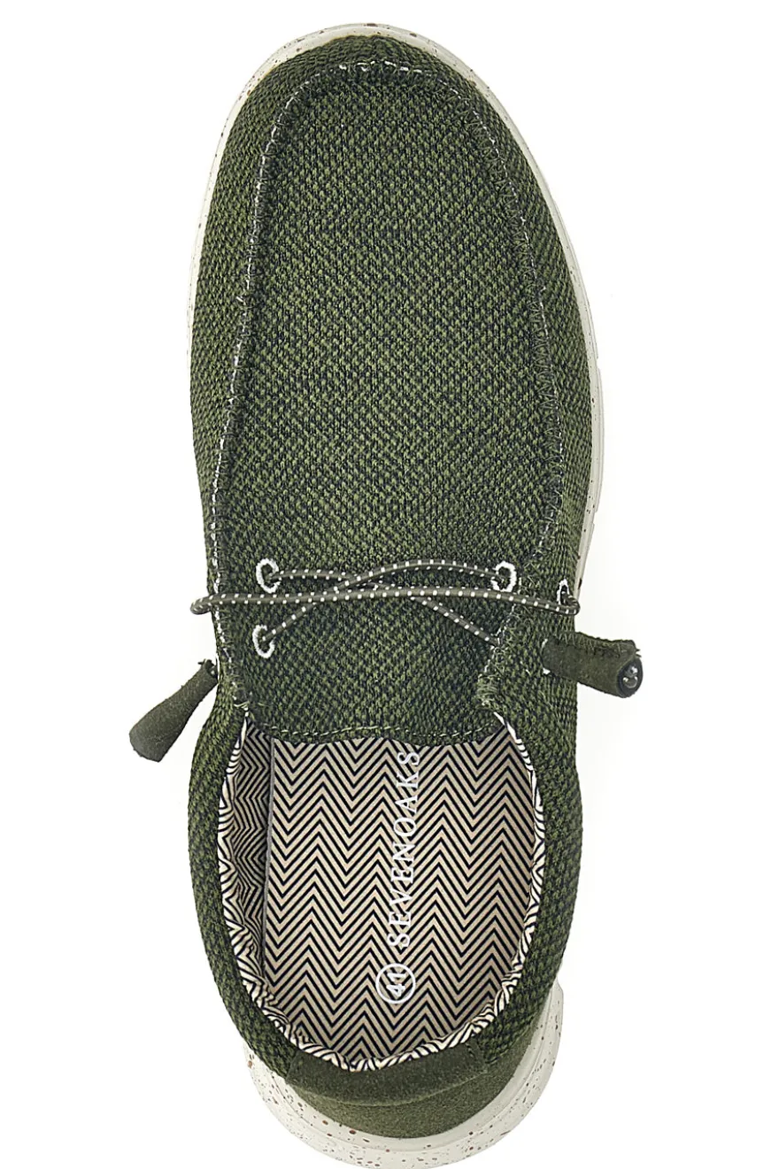 Scarpe da uomo casual verde in tessuto Sevenoaks PK1118I
