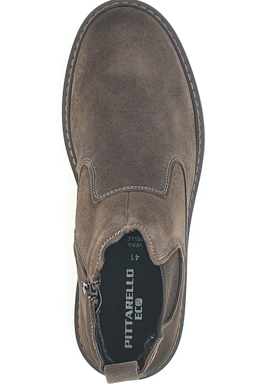 Scarpe da uomo marroni in vera pelle con zip Pittarello Eco 252520020