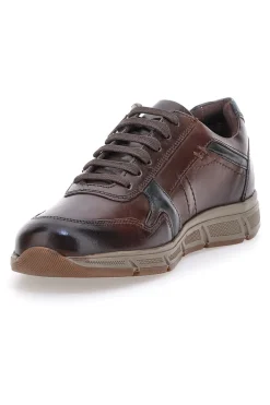 Scarpe da uomo marroni in pelle con zip Andrea Bruni AM901