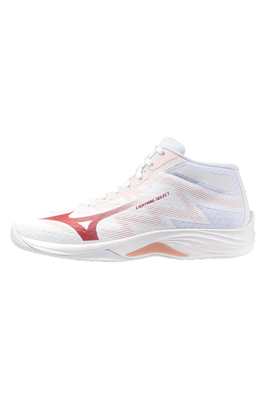 Scarpe da volley bianche mid in mesh traspirante Mizuno Lightning Select Mid