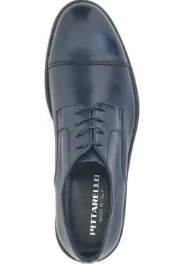 Scarpe eleganti blu in pelle con cuciture decorative Pittarello 7705