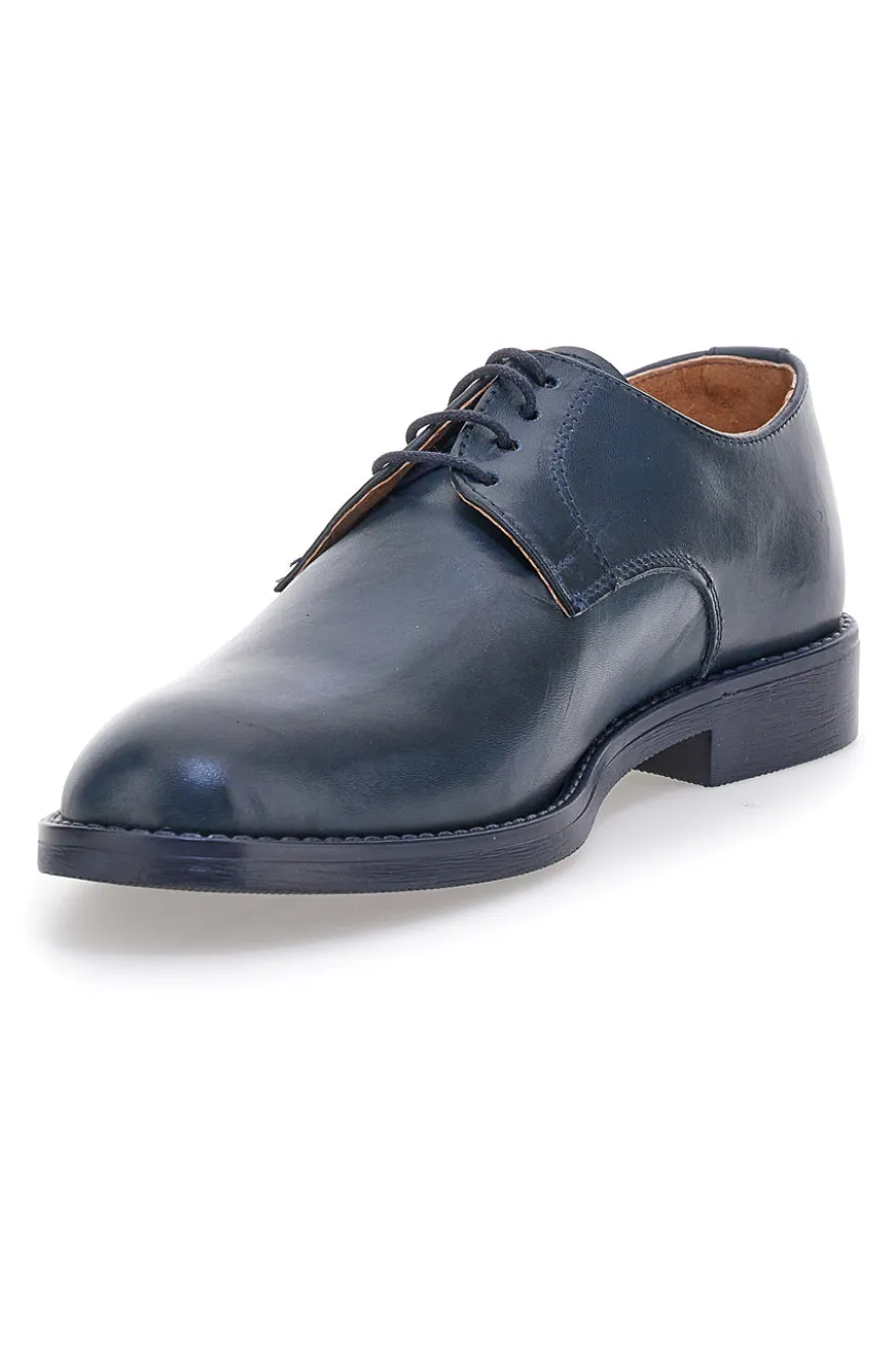 Scarpe eleganti blu stringate in vera pelle Pittarello 600
