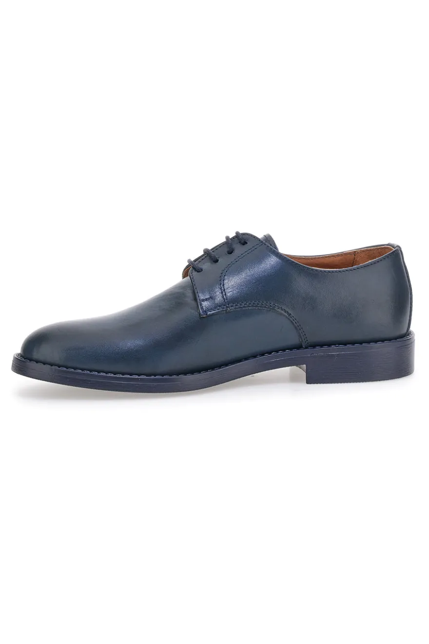 Scarpe eleganti blu stringate in vera pelle Pittarello 600