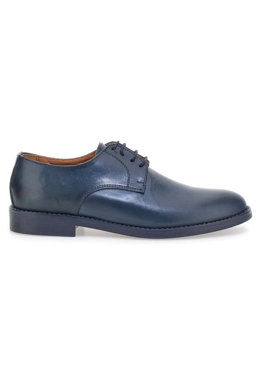 Scarpe eleganti blu stringate in vera pelle Pittarello 600