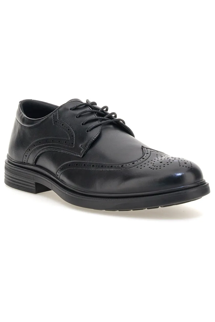Scarpe eleganti nere stringate con lavorazione brogue Longford 9008