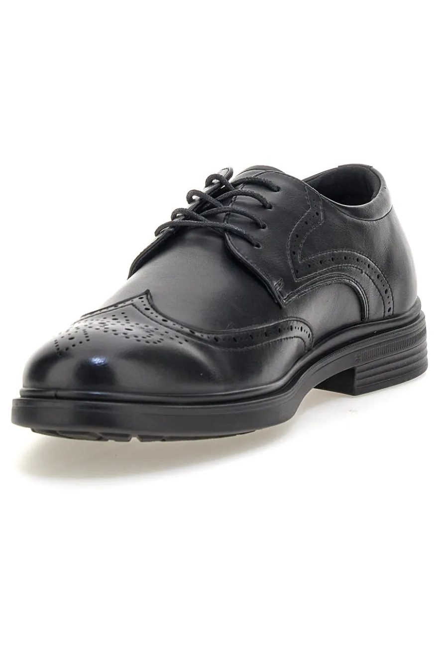 Scarpe eleganti nere stringate con lavorazione brogue Longford 9008