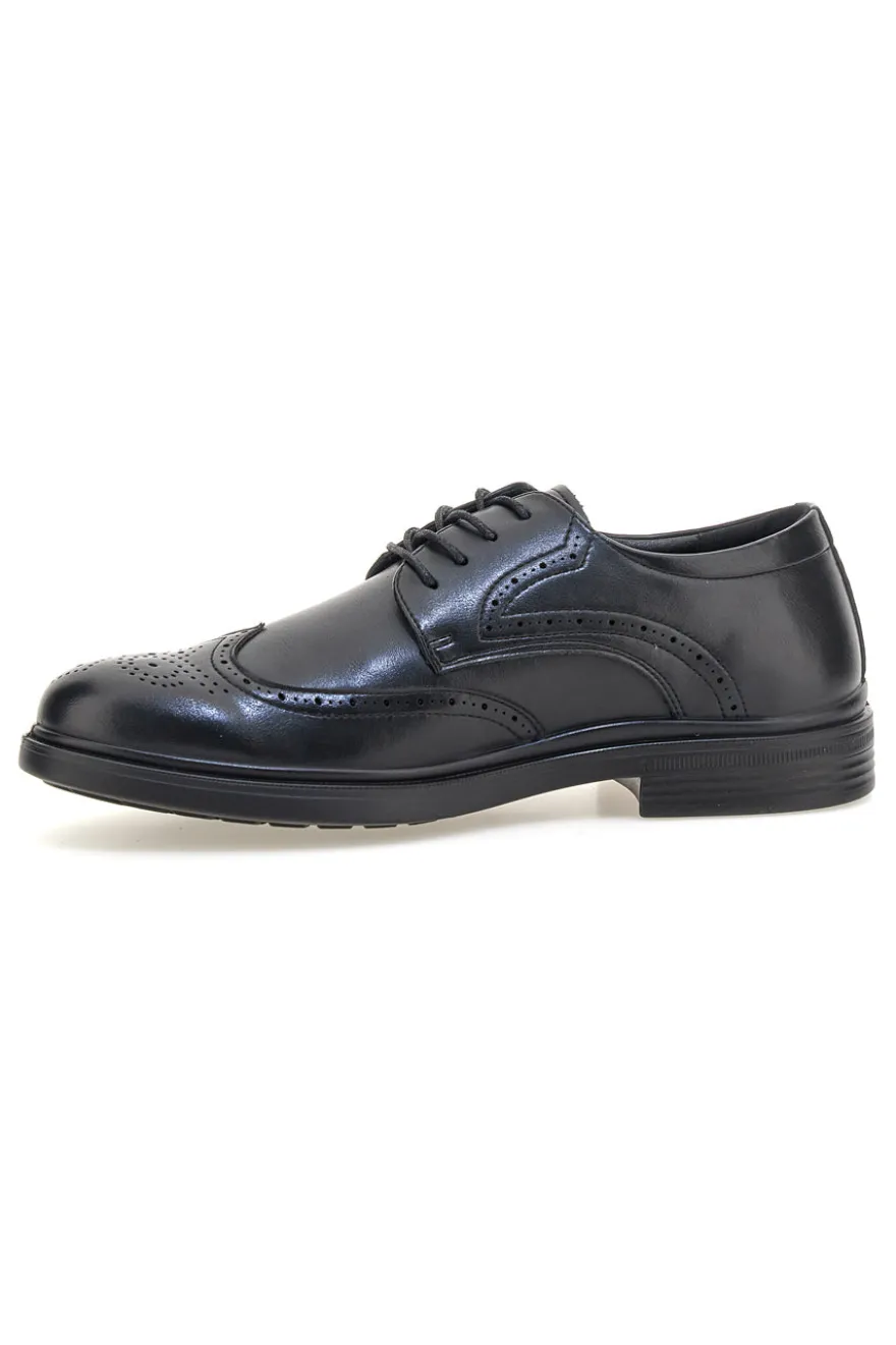 Scarpe eleganti nere stringate con lavorazione brogue Longford 9008