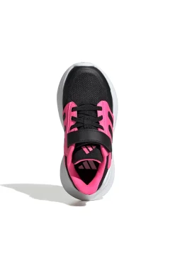 Scarpe ginnastica nere e fucsia con chiusura a strappo Adidas Tensaur Run 3.0 EL C