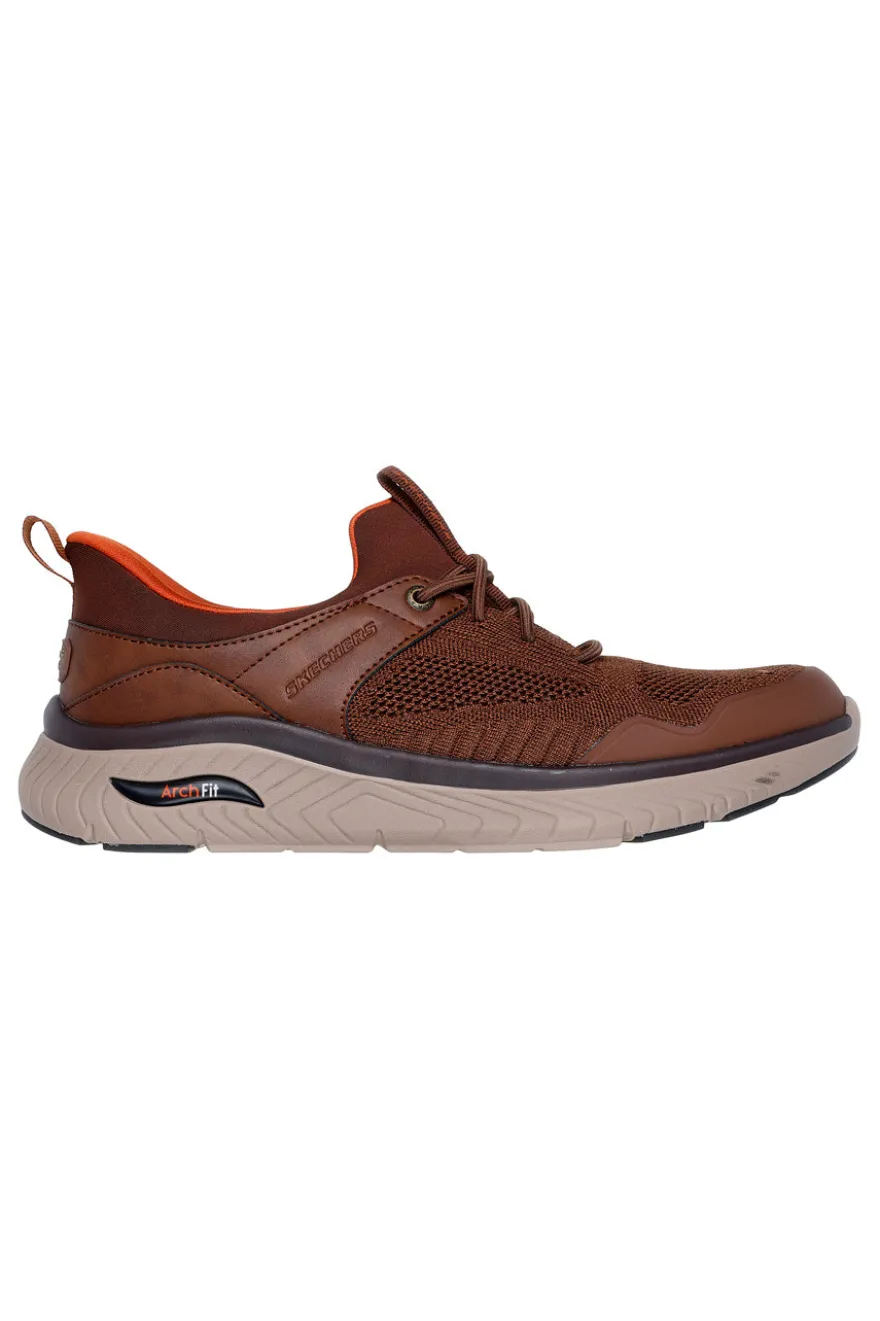 Scarpe marroni con calzata slip on Skechers Arch Fit Crosser Emeric