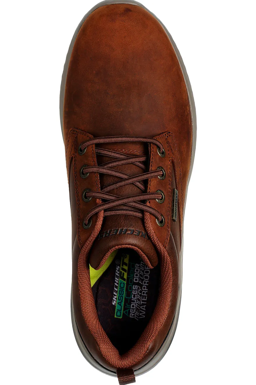 Scarpe marroni impermeabili con memory foam Skechers Delson 3.0 Glavine