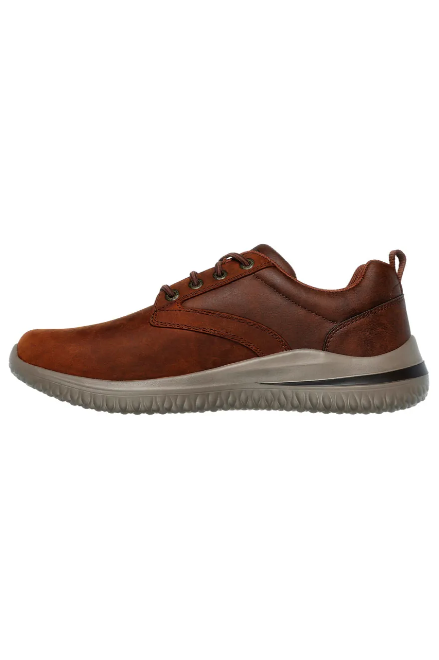 Scarpe marroni impermeabili con memory foam Skechers Delson 3.0 Glavine