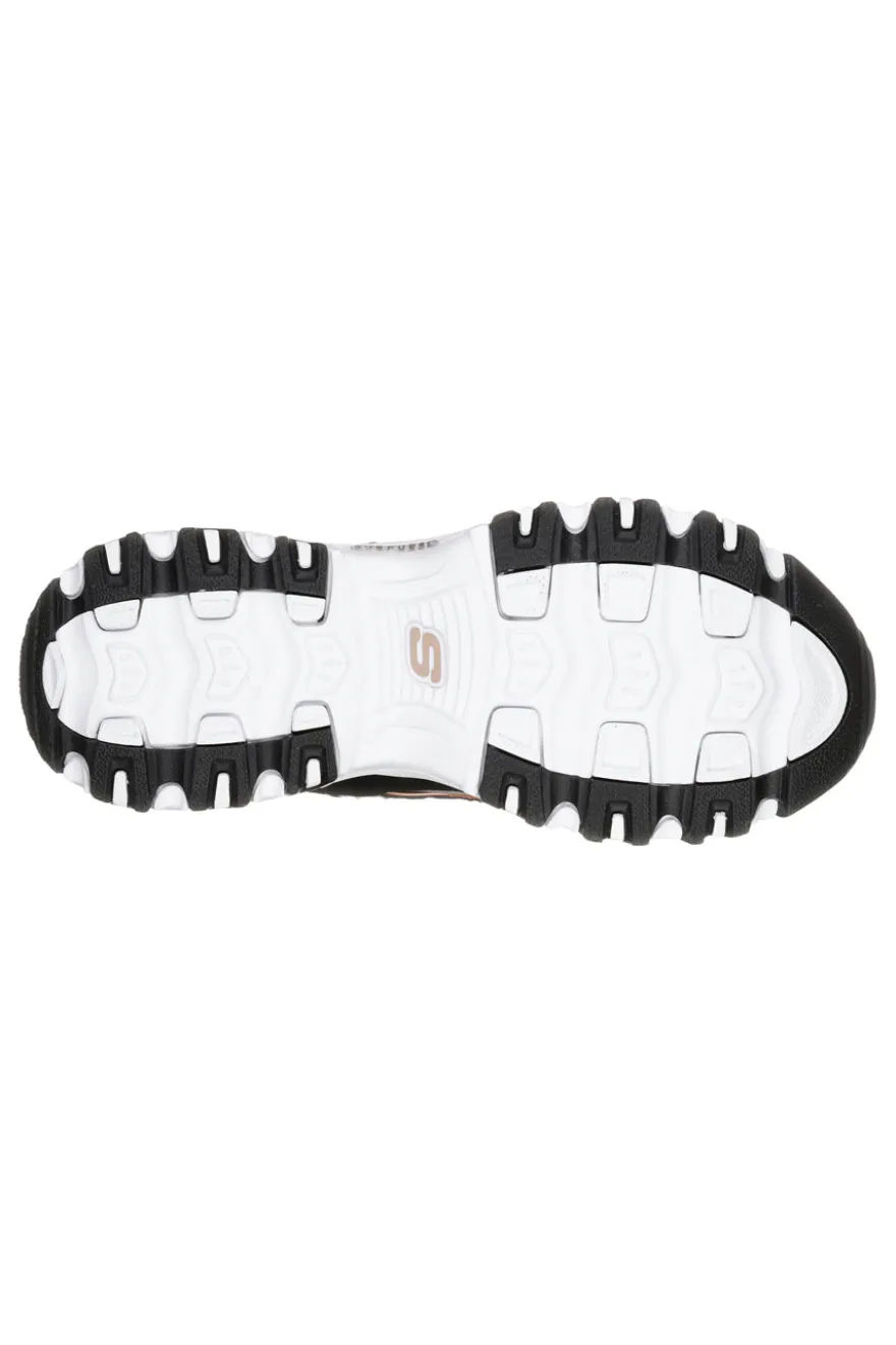 Scarpe nere chunky con borchie e Memory Foam Skechers D'Lites Glamour Feels