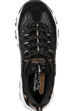 Scarpe nere chunky con borchie e Memory Foam Skechers D'Lites Glamour Feels