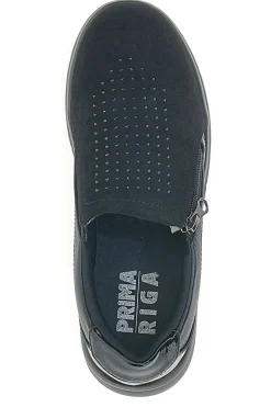 Scarpe nere con brillantini e cerniera laterale PRIMA RIGA H2301017