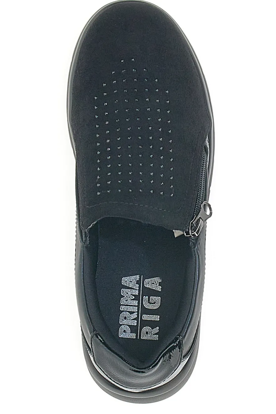 Scarpe nere con brillantini e cerniera laterale PRIMA RIGA H2301017