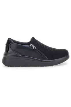 Scarpe nere con brillantini e cerniera laterale PRIMA RIGA H2301017