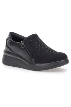 Scarpe nere con brillantini e cerniera laterale PRIMA RIGA H2301017
