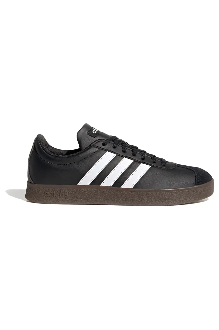Scarpe nere con strisce bianche suola in gomma Adidas VL Court Base