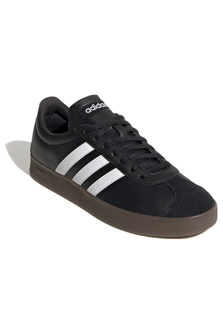 Scarpe nere con strisce bianche suola in gomma Adidas VL Court Base