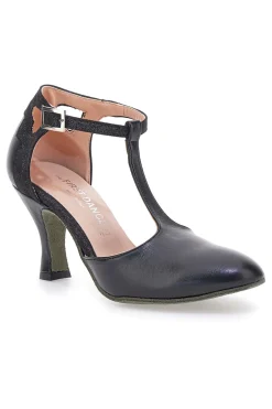 Scarpe nere con tacco e cinturino a T The First Dance 6335