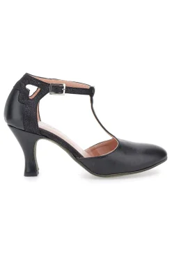Scarpe nere con tacco e cinturino a T The First Dance 6335
