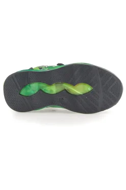 Scarpe nere e verdi con luci e strappo Mavengers R1010212T