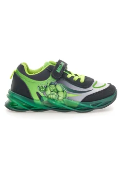 Scarpe nere e verdi con luci e strappo Mavengers R1010212T