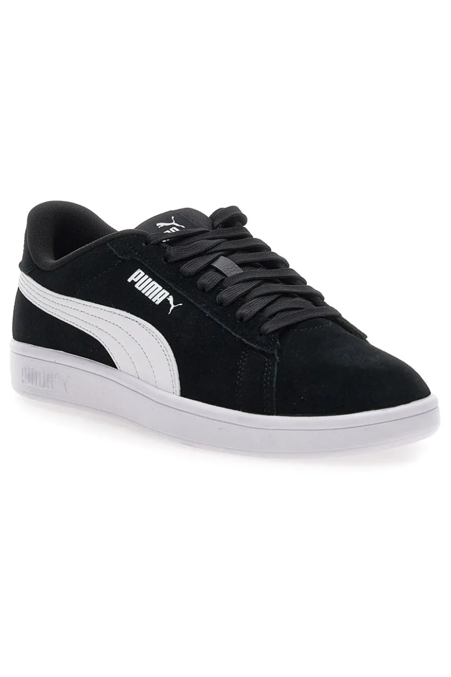 Scarpe nere in pelle con logo laterale Puma Smash 3