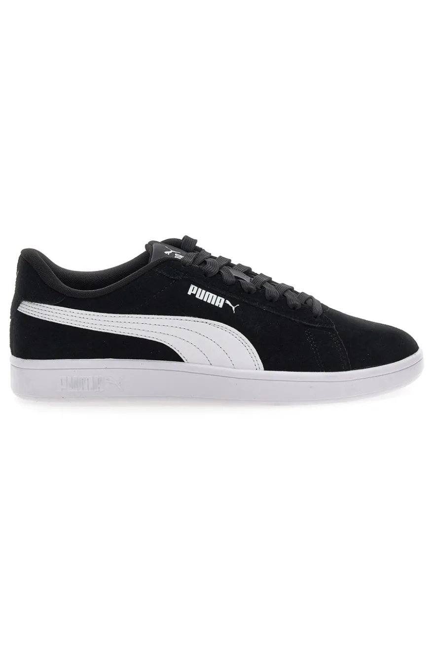 Scarpe nere in pelle con logo laterale Puma Smash 3