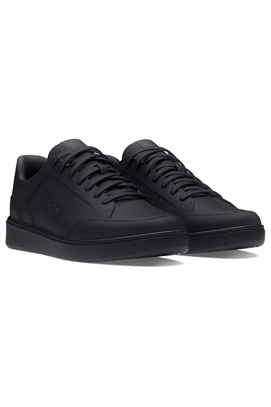 Scarpe nere in pelle con suola piatta Under Armour UA Official