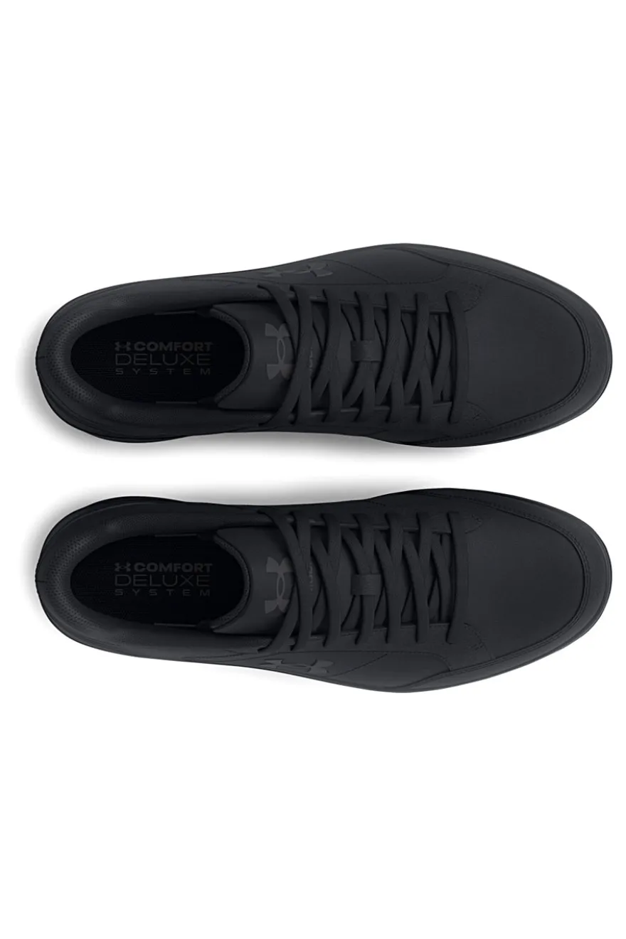 Scarpe nere in pelle con suola piatta Under Armour UA Official