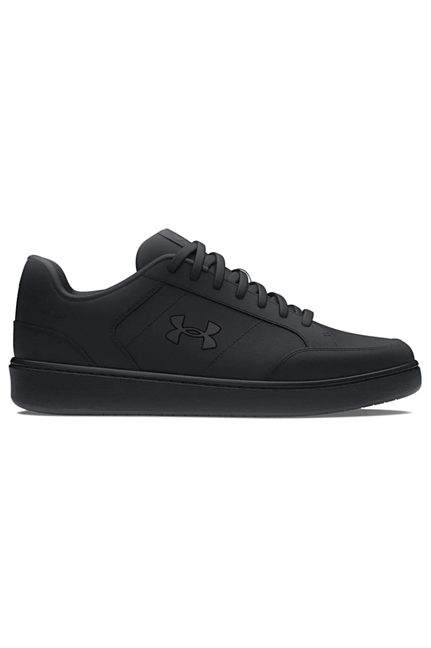 Scarpe nere in pelle con suola piatta Under Armour UA Official