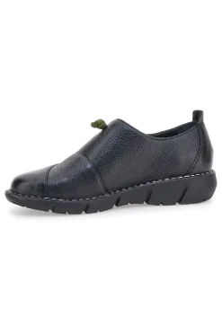 Scarpe nere in pelle con elastici verdi Pittarello Tierra 17569
