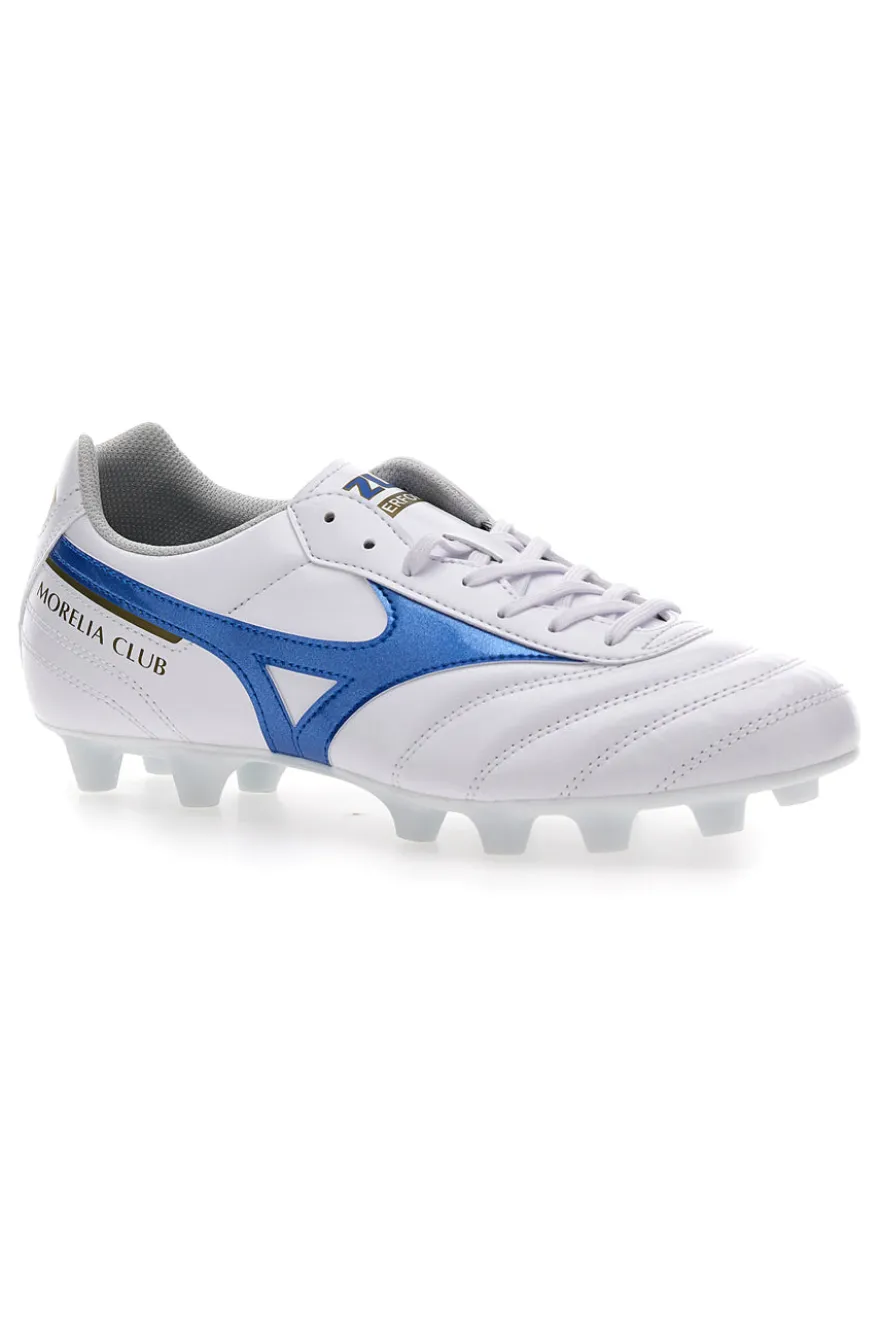 Scarpe per Calcio in Terreni Erbosi Bianche e Blu MIZUNO MORELIA II CLUB