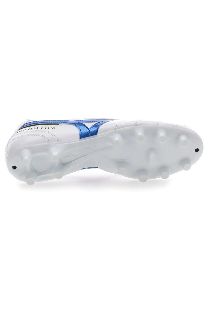 Scarpe per Calcio in Terreni Erbosi Bianche e Blu MIZUNO MORELIA II CLUB