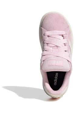 Scarpe rosa in suede con strisce bianche Adidas Grand Court 00s K