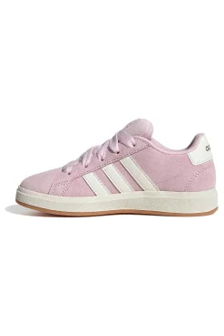 Scarpe rosa in suede con strisce bianche Adidas Grand Court 00s K