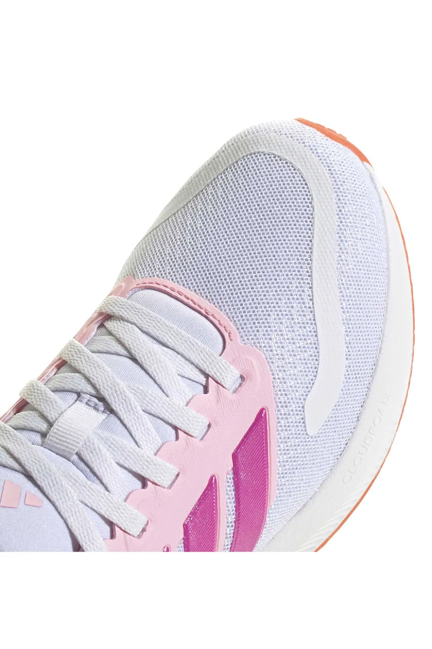 Scarpe running bianche e rosa in mesh con suola Cloudfoam Adidas Runfalcon 5 J