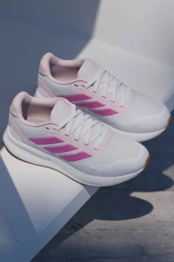 Scarpe running bianche e rosa in mesh con suola Cloudfoam Adidas Runfalcon 5 J