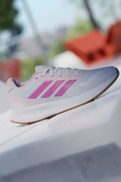 Scarpe running bianche e rosa in mesh con suola Cloudfoam Adidas Runfalcon 5 J